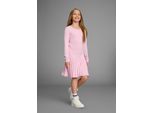Strickkleid Kangaroos "Kleid Feinem Zopf-Strick Und Faltenrock", MäDchen, Gr. 164/170, N-Gr, Rosa, Feinstrick, Obermaterial: 100% Baumwolle, Zopfmuster, Festlich, Figurumspielend Kniefrei, Rundhals, Kleider Strickkleid, Niedliches Strickkleid Mit Zopfmuster