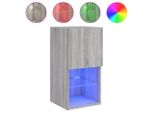 Syfax™ Mobile Tv Con Luci Led Grigio Sonoma 30,5X30X60 Cm