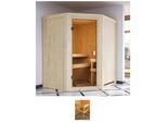 Sauna KARIBU Faurin, beige (natur), ohne Ofen, ohne Steuerung, (ohne Ofen), Saunen