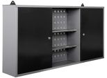 HäNgeschrank ONDIS24 "Kurt", Grau (Anthrazit), B:120Cm H:60Cm T:20Cm, SchräNke, HäNgeschrank, 2-TüRig Mit Offenem Mittelteil, AbschließBar