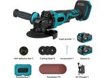 Smerigliatrice Angolare, Motore Brushless, 3 Velocità, 2 Batterie, 1 Spina, Ue