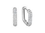 Paar Creolen Vivance "925/- Sterling Silber Rhodiniert Zirkonia", Weiß (Weiß, Weiß), Ohrringe, Damen, One-Size, Silber 925 (Sterlingsilber)