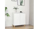 The Living Store Credenza Con Gambe In Legno Massiccio Bianco 60X35X70 Cm Materiale A Base Di Legno