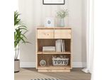 The Living Store Mobile Laterale 60X34X75 Cm In Legno Di Pino Massiccio