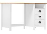 Vidaxl Scrivania Hill Con 3 Cassetti 120X50X74 Cm In Legno Di Pino - Scrivania - Scrivania - Scrivania Per Computer - Scrivania Per Ufficio