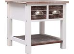 The Living Store Tavolino Marrone 40X40X40 Cm In Legno Di Paulownia