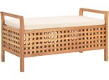 The Living Store Panca Con Contenitore 93×49×49 Cm Legno Massiccio Di Noce
