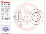 2X Brembo 08.3147.14 Disco Freno Asse Anteriore