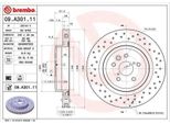 2X Brembo 09.A301.11 Disco Freno Asse Posteriore
