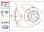 2X Brembo 08.A537.11 Disco Freno Asse Posteriore