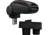 Copri Bracciolo Centrale In Pelle Nero / Rosso Per Skoda Roomster Dal 2006-