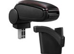 Bracciolo Centrale In Pelle Nero Rosso Per Renault Megane Ii 2 2002-