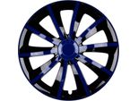 4X Coprimozzi Premium Design Copriruota Gral 15 Inch #51 Blu Nero