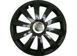 4X Coprimozzi Premium Design Copriruota Grail 16 Inch #79 Nero Anello Cromato