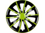 4X Coprimozzi Premium Design Copriruota Gral 15 Inch #79 Verde Nero