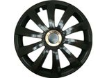 4X Coprimozzi Premium Design Copriruota Grail 15 Inch #21 Nero Anello Cromato