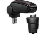 Bracciolo Centrale Mal Rivestimento In Pelle Nero/Rosso Per Opel Karl 2015-