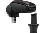 Rivestimento In Pelle Del Bracciolo Centrale Nero / Rosso Per Dacia Duster Dal 2010-