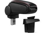 Bracciolo Centrale Mal Rivestimento In Pelle Nero / Rosso Per Fiat Sedici Dal 2006-