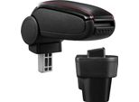 Copri Bracciolo Centrale In Pelle Nero / Rosso Per Fiat Qubo Dal 2007