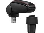 Bracciolo Centrale Mal Rivestimento In Pelle Nero / Rosso Per Opel Astra G