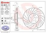 2X Disco Freno Brembo 09.B913.11 Per MERCEDES-BENZ Classe A (W176) 51Mm