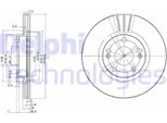 2X Disco Freno Delphi BG2697 Per Renault Kangoo Express (FW0/1_) 44 Mm 280 Mm