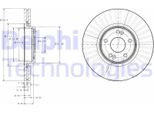 2X Disco Freno Delphi BG3688 Per Renault Laguna Ii Grandtour (KG0/1_) 47Mm