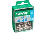 Set Di 25 Viti Spax In Acciaio Inox Testa Svasata Torx, Diam.4 Mm X L.40 Mm