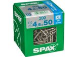 Set Di 200 Viti Spax In Acciaio Inox Testa Svasata Torx, Diam.4,5 Mm X L.50 Mm