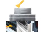 4X Strisce Di Rivestimento Delle Soglie Delle Porte Pellicola Di Design Per Rivestimenti Delle Porte Squeegee Grigio Argento Opaco