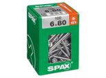 Set 100 Viti Spax Torx In Acciaio A Testa Svasata, Diam.6 Mm X L.80 Mm