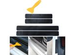 4X Profili Delle Soglie Delle Porte Pellicola Di Design + Tergipavimento In Nero Opaco