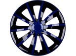 4X Set Di Coprimozzi Premium Design Gral 16 Inch In Blu Nero