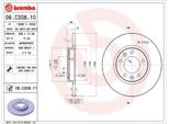 2X Disco Freno Brembo 08.C308.11 Per Opel Grandland X (A18) Per Ds Ds 4 Ii 35Mm
