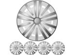 4X Set Di Copricerchi Premium Design Spinel 15 Inch In Argento / Bianco