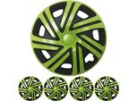 4X Set Di Coprimozzi Premium Design "Cyrkon"" 16 Inch In Verde Nero"