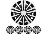 4X Set Di Copricerchi Premium Design "Spinel"" Da 15 Pollici In Bianco E Nero"