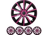 4X Set Di Coprimozzi Premium Design Gral 15 Inch In Rosa/Nero
