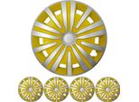 4X Set Di Copricerchi Premium Design Spinel 15 Inch In Argento / Giallo