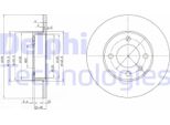 2X Delphi Disco Freno BG2117 Per Vw Golf Ii (19E 1G1) Golf I Cabriolet (155)