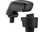 Bracciolo Centrale Di Design Completo In Pelle Nera Per Seat Ibiza 6J Dal 2008-