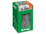 Set 100 Viti Spax Torx In Acciaio A Testa Svasata, Diam.5 Mm X L.100 Mm