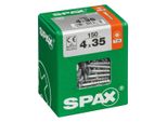 Set 150 Viti Spax Torx In Acciaio A Testa Svasata, Diam.4 Mm X L.35 Mm