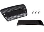 Per Audi A6 4F 2004-08 Griglia Del Radiatore A Nido D'ape Nero Lucido Porta Emblemi