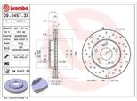 2X Disco Freno Brembo 09.5457.3X Per Honda Civic Vii Hatchback (Eu Ep Ev)
