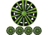 Set Di Coprimozzi Da 16 Pollici 4X Premium Design Spinel In Verde Nero