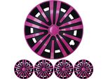 4X Set Di Copricerchi Premium Design Spinel 15 Inch In Rosa Nero