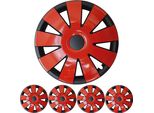4X Coprimozzi Premium Design 15 Inch Nefryt In Nero / Rosso
