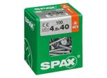 Set 100 Viti Spax Torx In Acciaio Testa Svasata, Diam.4,5 Mm X L.40 Mm